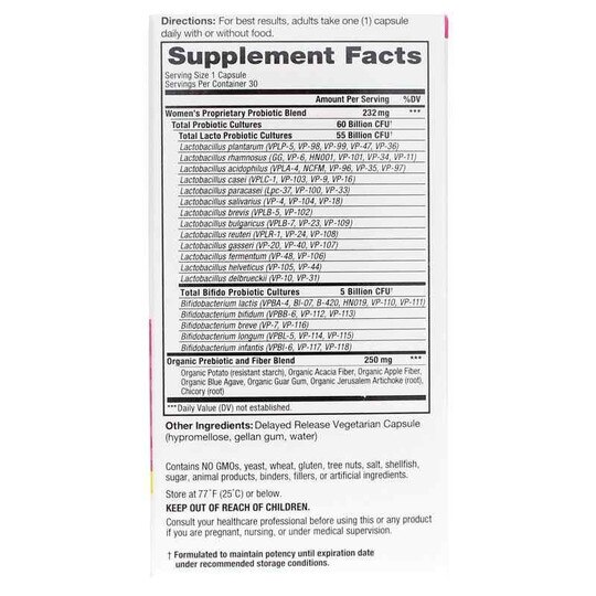 Vital Flora Women's Daily Probiotic + Prebiotics Shelf Stable, VTP
